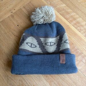 Poler grey and tan beenie